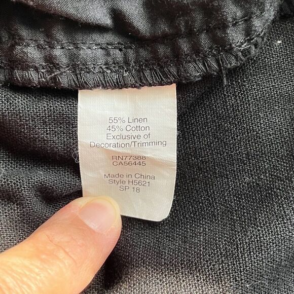 J.Crew Factory black Linen Cotton drawstring Pom Pom Shorts - Picture 5 of 5